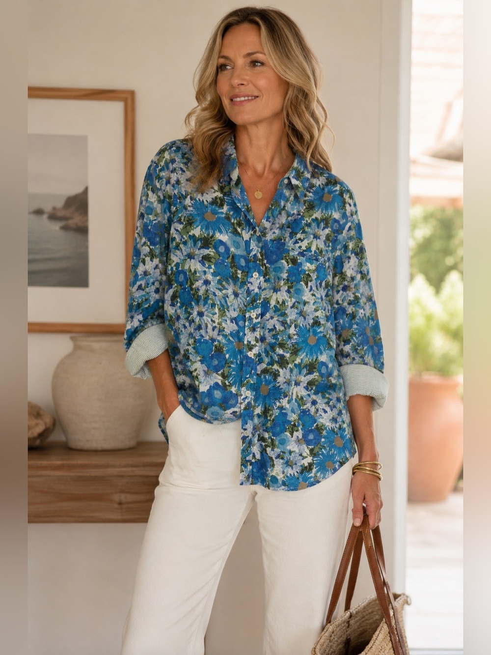 Anthropologie HD in Paris Floral Button Down Size 14